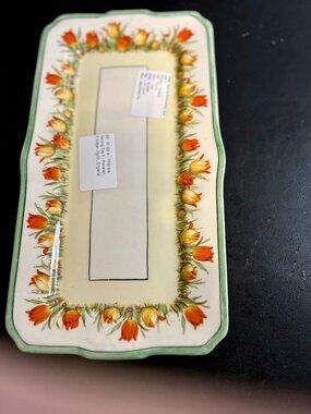 ST-10-Tulips - Vintage Myott Tulips Porcelain Serving Tray – England